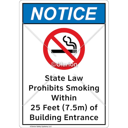 Notice State Law Sign (F1113-)|Weather Tuff Plastic 14" X 10" with Corner Mounting Holes|ANSI Signs|Sign for Manufacturing, Medical, Power Stations, Chemical Plant, Fuel Storage, Public Buildings